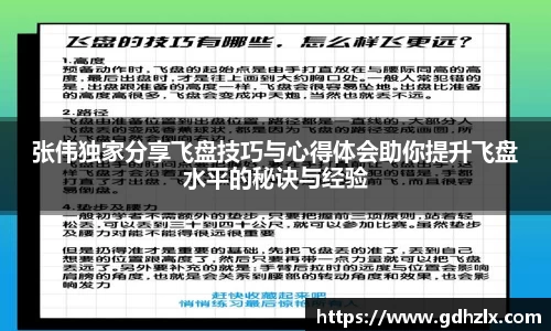 张伟独家分享飞盘技巧与心得体会助你提升飞盘水平的秘诀与经验
